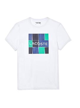 T-Shirt Lacoste Sport Cube Weiss Herren