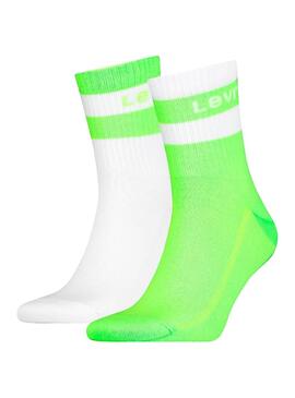 Socken Levis Sport Logo Grün Herren und Damen