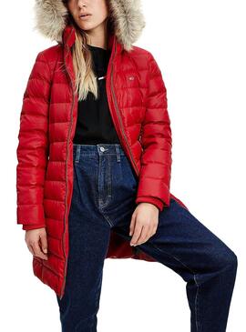 Mantel Tommy Hilfiger Hooded Down Rot für Damen