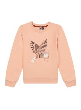 Sweatshirt 3 Pommes Bird Rosa für Mädchen