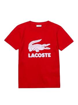 T-Shirt Lacoste Basic Croco Rot für Junge