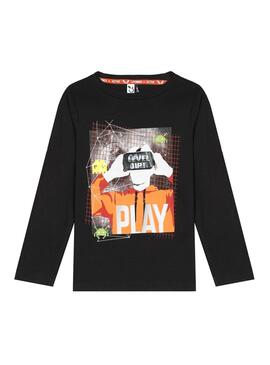 T-Shirt 3 Pommes Play Schwarz für Junge