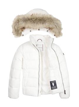 Jacke Tommy Hilfiger Basic Down Weiss Mädchen