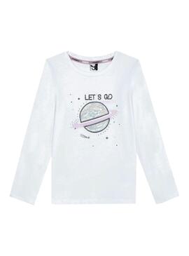 T-Shirt 3 Pommes Let´s Go Weiss für Mädchen
