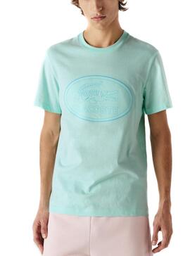 T-Shirt Lacoste Logo Stickerei Blau für Herren