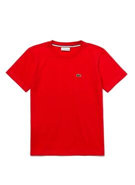 T-Shirt Lacoste Rundhalsausschnitt Rot für Junge
