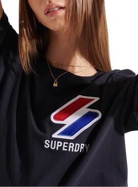 T-Shirt Superdry Sportstyle Schwarz für Damen