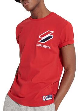 T-Shirt Superdry Sportstyle Rot für Herren