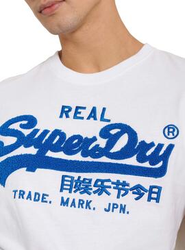 T-Shirt Superdry Chemille Tee Weiss für Herren