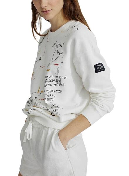 Sweatshirt Ecoalf Lost Weiss Antartica für Damen