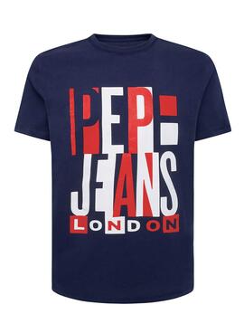 T-Shirt Pepe Jeans Davy Marineblau für Herren