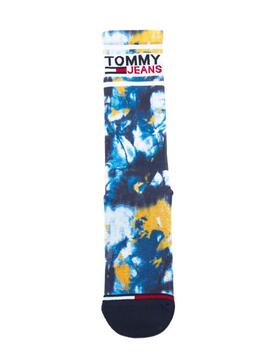 Socken Tommy Jeans Tie Dye Blau 