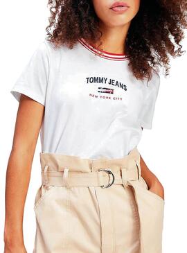 T-Shirt Tommy Jeans Timeless Weiss für Damen