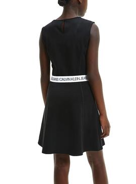 Kleid Calvin Klein Logo Tape Schwarz für Mädchen