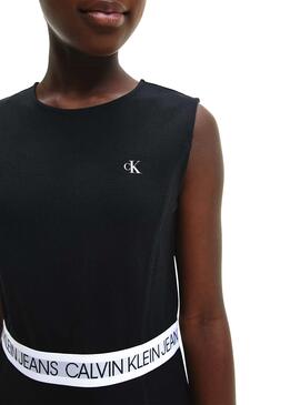 Kleid Calvin Klein Logo Tape Schwarz für Mädchen