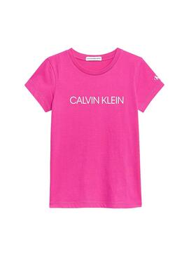 T-Shirt Calvin Klein Institutional Fucsia Mädchen