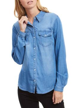 Hemd Vila Vibista Denim Blue Woman