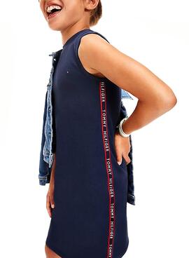 Kleid Tommy Hilfiger Tape Sports Blau für Mädchen