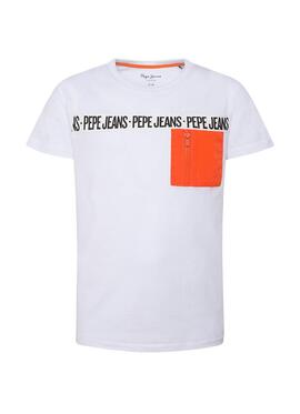 T-Shirt Pepe Jeans Gil Weiss für Junge