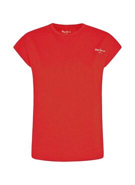 T-Shirt Pepe Jeans Bloom Rot für Damen