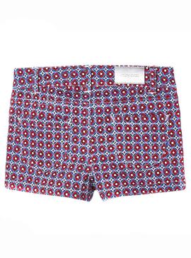 Short Mayoral Gedruckter Twill Rot für Mädchen