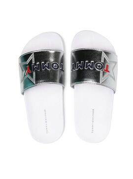 Flip flops Mayoral Logo Print Slider Weiss Mädchen