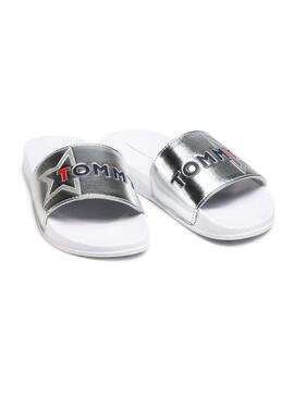 Flip flops Mayoral Logo Print Slider Weiss Mädchen