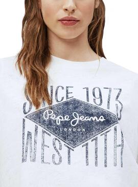T-Shirt Pepe Jeans Alex Weiss für Damen