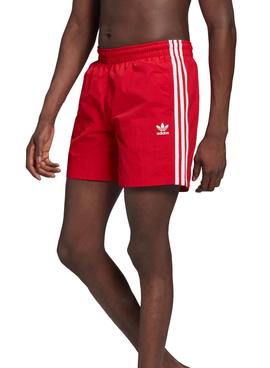 Badehose Adidas 3 Stripe Rot für Herren