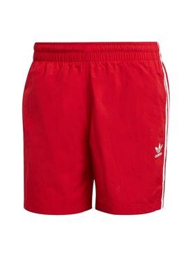 Badehose Adidas 3 Stripe Rot für Herren