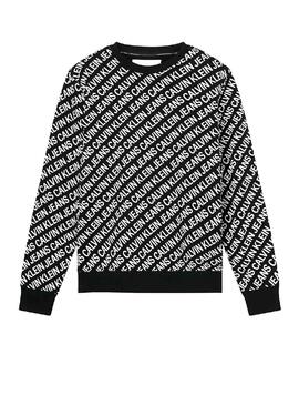 Sweatshirt Calvin Klein Aop Diagonale Schwarz Herren