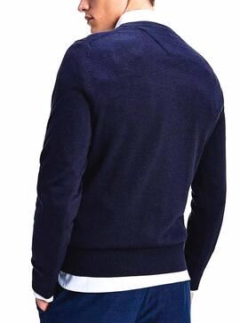 Pullover Tommy Hilfiger Blend V Neck Marineblau Herren