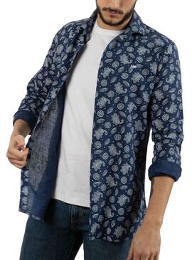 Hemd Klout Paisley Blau Marineblau für Herren