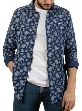 Hemd Klout Paisley Blau Marineblau für Herren