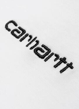 T-Shirt Carhartt Script Embroidery Weiss Herren
