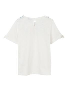T-Shirt Mayoral Blattdruck Weiss für Mädchen