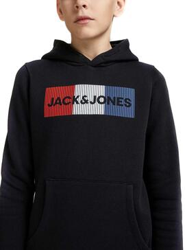 Sweatshirt Jack and Jones Ecorp Logo Schwarz Junge
