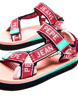 Sandalen Pepe Jeans Pool Tape Rot für Mädchen