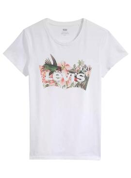 T-Shirt Levis Batwing Tropical Weiss für Damen