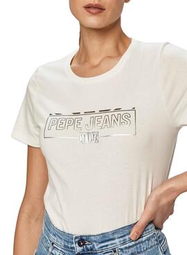 T-Shirt Pepe Jeans Betty Weiss für Damen