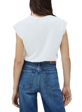 T-Shirt Pepe Jeans Bloom Weiss für Damen