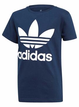 T-Shirt Adidas Kleeblatt T-Shirt Blau Oscuro für Junge