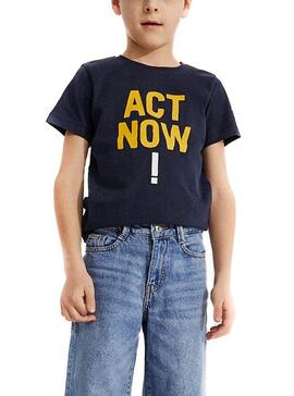 T-Shirt Ecoalf Baume Act Now Marineblau Junge