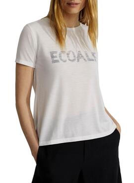 T-Shirt Ecoalf Logo Weiss für Damen