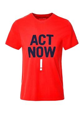 T-Shirt Ecoalf Baume Act Now Rot für Herren