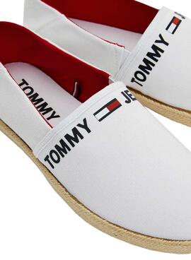 Espadrilles Tommy Jeans Logo Baumwolle Weiss Herren