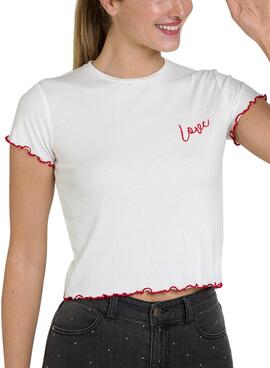 T-Shirt Naf Naf Love Weiss für Damen