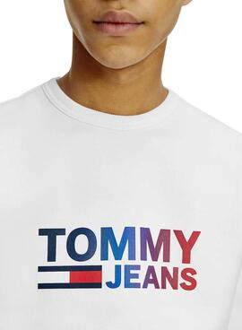 Sweatshirt Tommy Jeans Ombre Corp Weiss Herren
