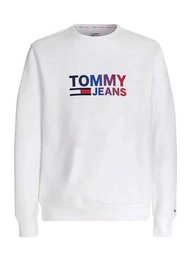 Sweatshirt Tommy Jeans Ombre Corp Weiss Herren