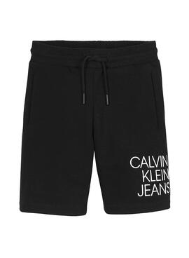 Bermuda Calvin Klein Hybrid-Logo Schwarz für Junge